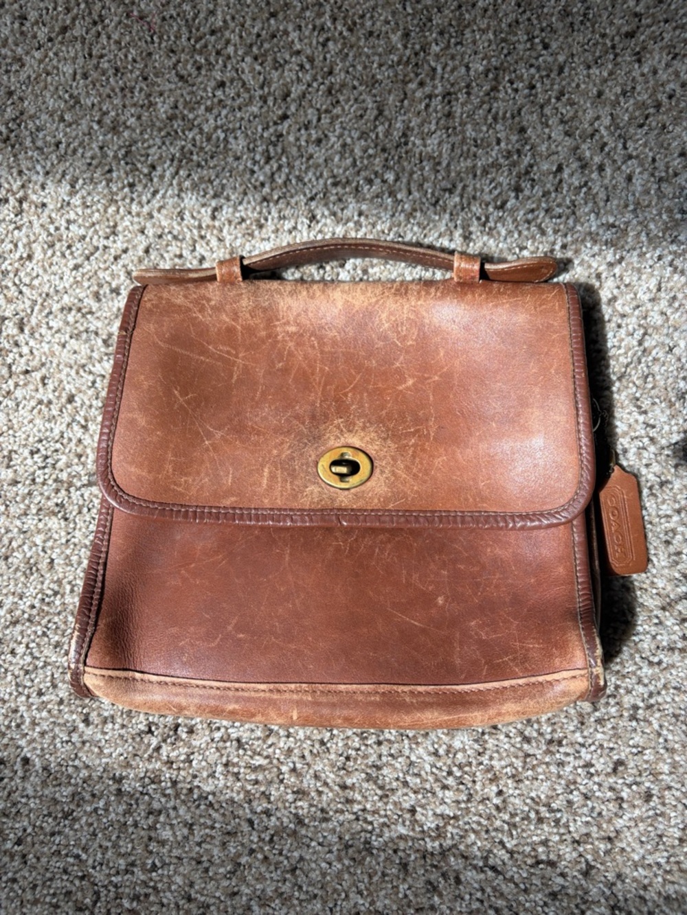 Coach Vintage Chestnut Brown Leather crossbody